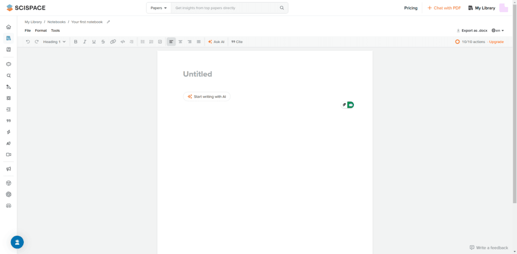 SciSpace Literature Review Dashboard