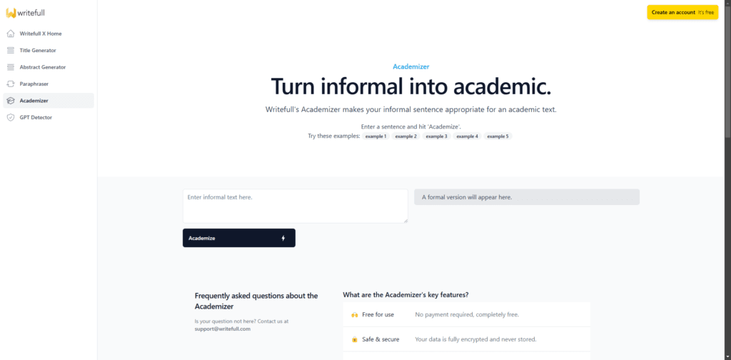 Writefull AI Academic Language Suggestions