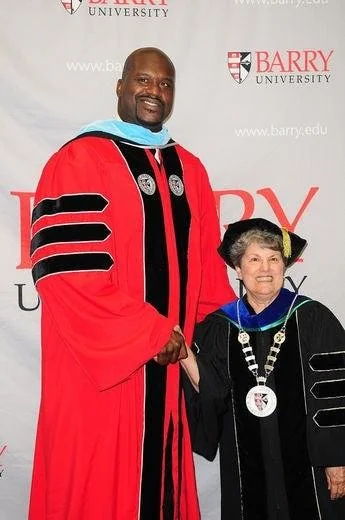 Shaquille O'Neal at his doctoral graduation ceremony at Barry University.