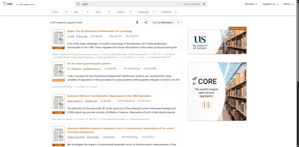 CORE open access article aggregator