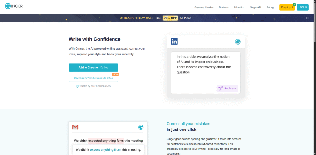 Grammarly Alternatives - Ginger-Software-English-Grammar-Writing-App
