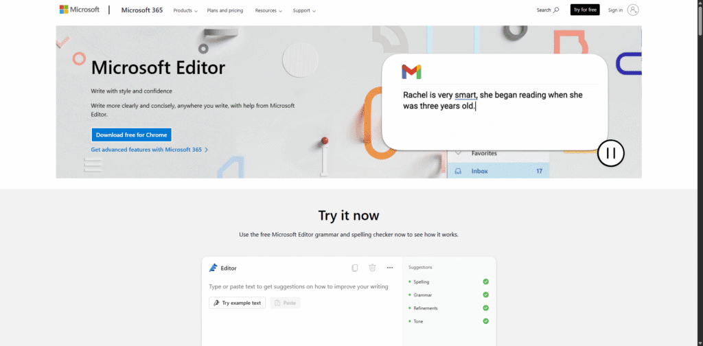 Grammarly Alternatives-Microsoft-Editor