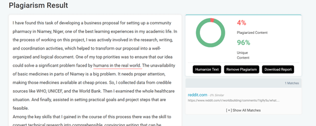 Plagiarism Checker Result