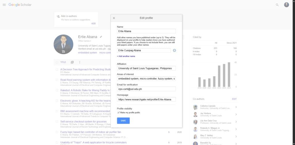 How to Edit or Update Your Google Scholar Profile