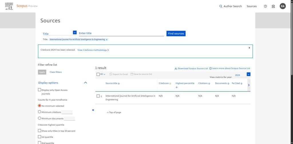 Scopus search results example